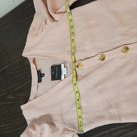 Top shop pink linen Cotton mini dress or tunic Size 4 Nwt New - Picture 6 of 9